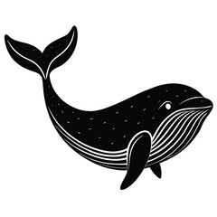 Whale silhouette icon isolated on white