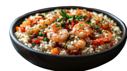fried rice with vegetables and meat with transparant background 
