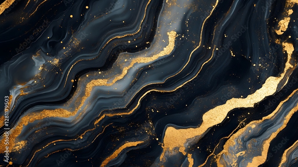 Poster Captivating abstract background with mesmerizing textures dynamic flowing patterns and shimmering metallic tones that evoke a cosmic celestial atmosphere  Ideal for digital art editorial design