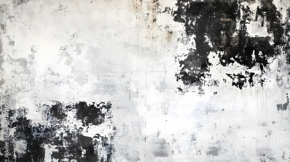 Poster captivating abstract black and white painting with expressive brush strokes fluid textures and a dra