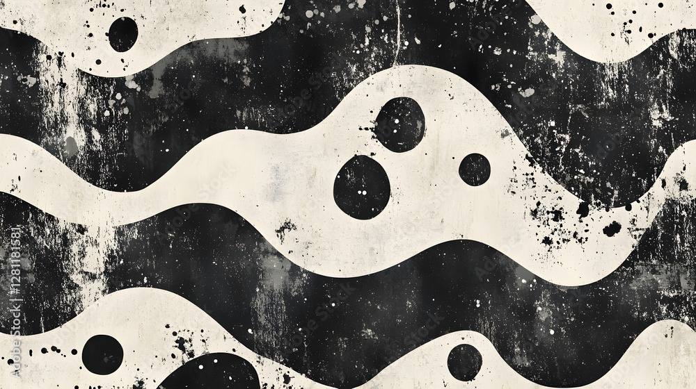 Aufkleber captivating abstract digital art design featuring a minimalist monochrome composition of fluid organ