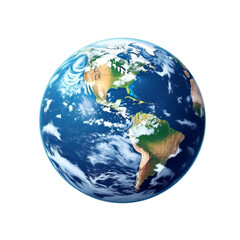 High-Resolution Image of Earth from Space, Showing Global Details, Isolated on Transparent Background