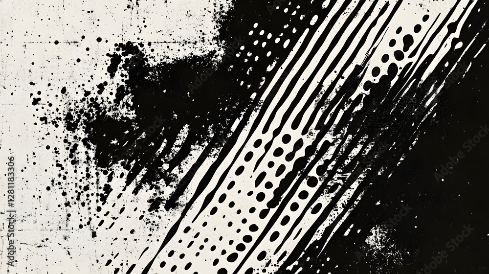 Poster Captivating abstract fluid ink splash texture in black and white featuring dynamic expressive and visually striking patterns on a modern minimalist background  This bold