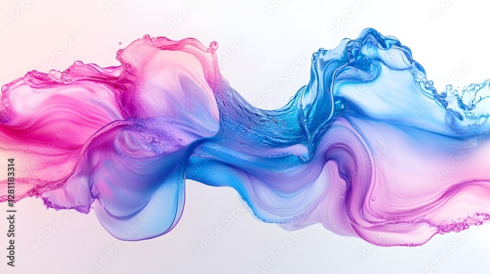 Fototapete Captivating abstract fluid art composition with a dynamic flowing and harmonious blend of vibrant color gradients creating a mesmerizing and ethereal visual experience