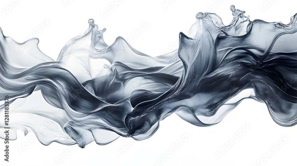 Poster Captivating abstract fluid waves and ripples with mesmerizing movement and texture  This striking image showcases a dynamic ever changing flow of liquid forms