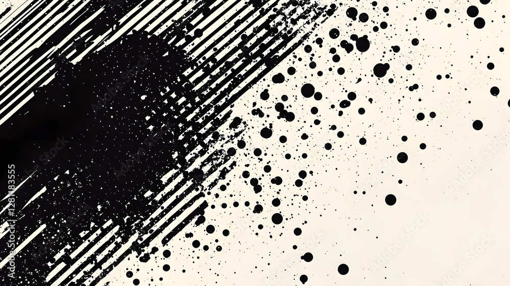 Poster Captivating abstract geometric shapes and patterns with contrasting monochrome tones create a dynamic modern and sophisticated visual composition