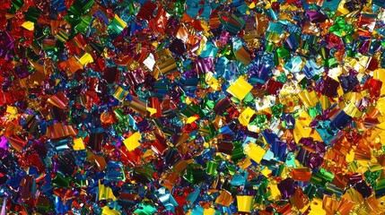 Vibrant confetti texture on glossy surface a celebration of color
