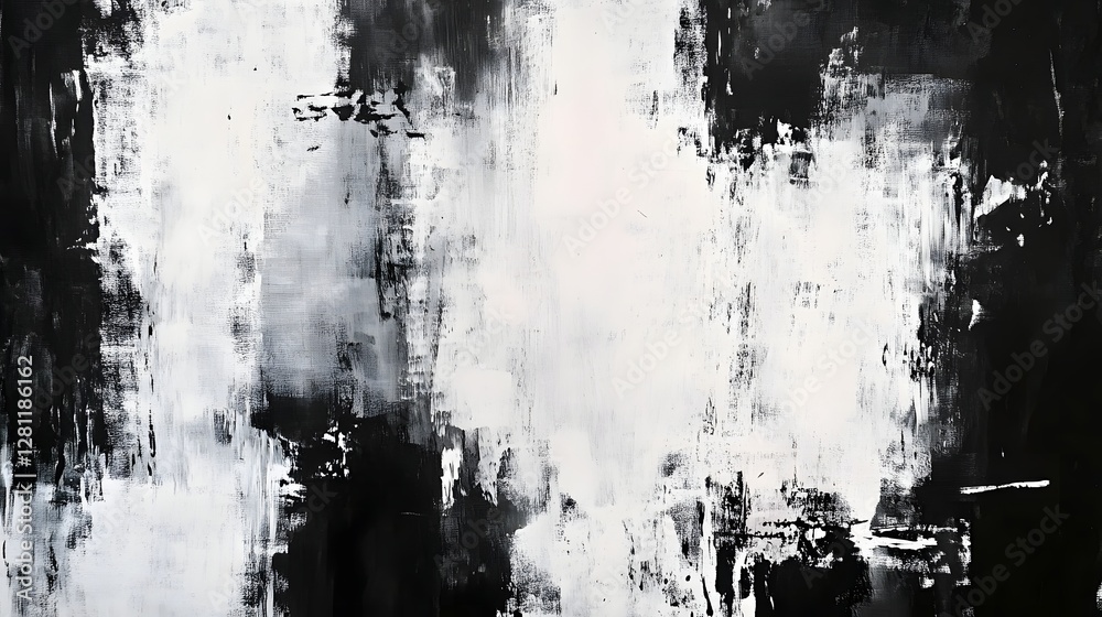 Poster captivating abstract monochrome artwork with layered textures and dramatic contrasts