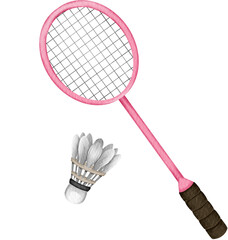 watercolor badminton