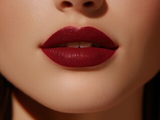 Fototapeta premium Glamorous Makeup Application Beauty Studio Close-up Photography Professional Environment Artistic Perspective Lip Art