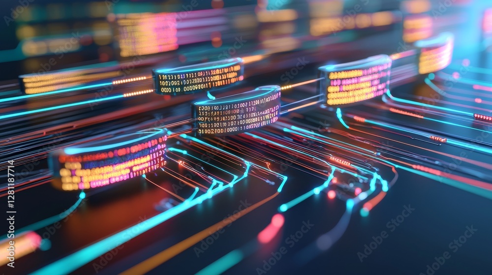 Wall mural stock is used to create a smart city connection background with a dark blue or red color scheme