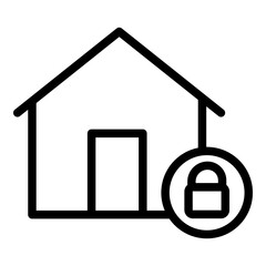 Home security icon. Vector line icon