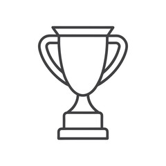Trophy cup icon in line art style. Victory cup vector. Prize, Winner symbol