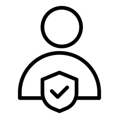 Personal security icon. Vector line icon