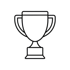 Trophy cup icon in line art style. Victory cup vector. Prize, Winner symbol