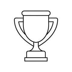 Trophy cup icon line art vector illustration. Winner cup, Victory cup icon. Reward symbol.