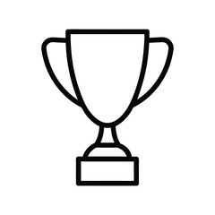 Trophy cup icon line art vector illustration. Winner cup, Victory cup icon. Reward symbol.