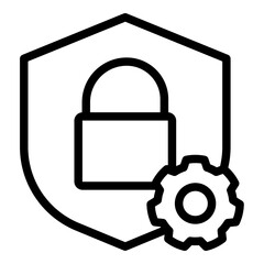 Security setting icon. Vector line icon