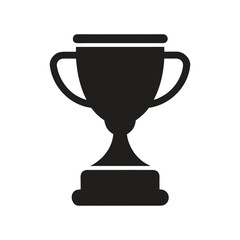 Trophy cup icon. Victory cup vector, trophy silhouette