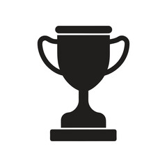 Trophy cup icon. Victory cup vector, trophy silhouette