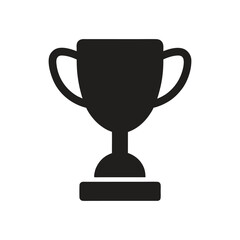 Trophy cup icon. Victory cup vector, trophy silhouette