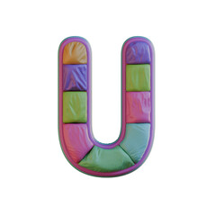 Colorful Fabric 3D Alphabet PNG Letters
