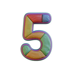 Colorful Fabric 3D Alphabet PNG Letters