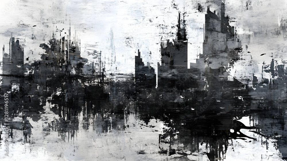 Poster captivating cityscape with towering skyscrapers and sleek architecture