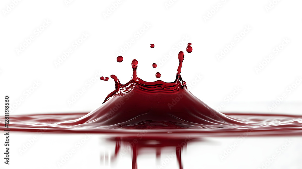 Poster Captivating Crimson Splash A Mesmerizing Liquid Artwork Capturing the Dynamic Flow and Vibrant Hues of a Crimson Fluid in Motion Creating an Visually Striking Image