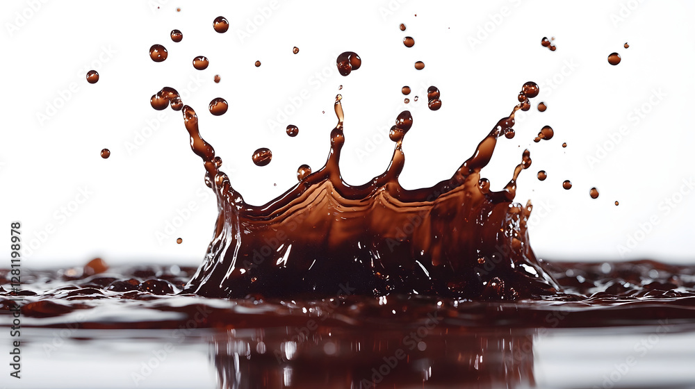 Poster Captivating crown shaped water splash with vibrant colors and fluid dynamics showcasing the beauty and energy of liquid motion in an abstract and way