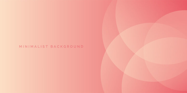 Abstract minimalist banner background, pastel colorful, cherry crush and peach cream gradient. Circle effect style art