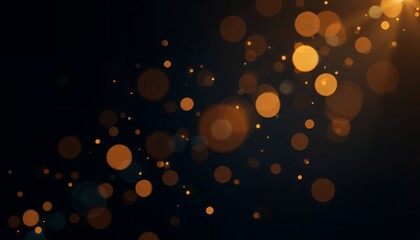 Elegant black background with warm golden sparkles and soft bokeh lights, perfect for luxury designs, creating an upscale and sophisticated vibe