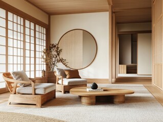 A modern interior showcases the details of a minimalist room