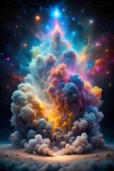 Fototapeta premium Celestial Wonders of the Universe: A Stunning Realistic Depiction of Galaxies, Nebulas, and Black Holes in Deep Space