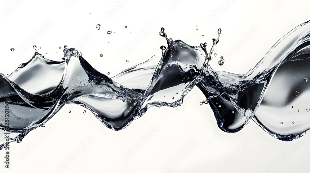 Poster Captivating Fluid Dynamics Mesmerizing Monochrome Abstract Art with Flowing Swirling Motions and Ethereal Textures  Explore the captivating interplay of light shadow