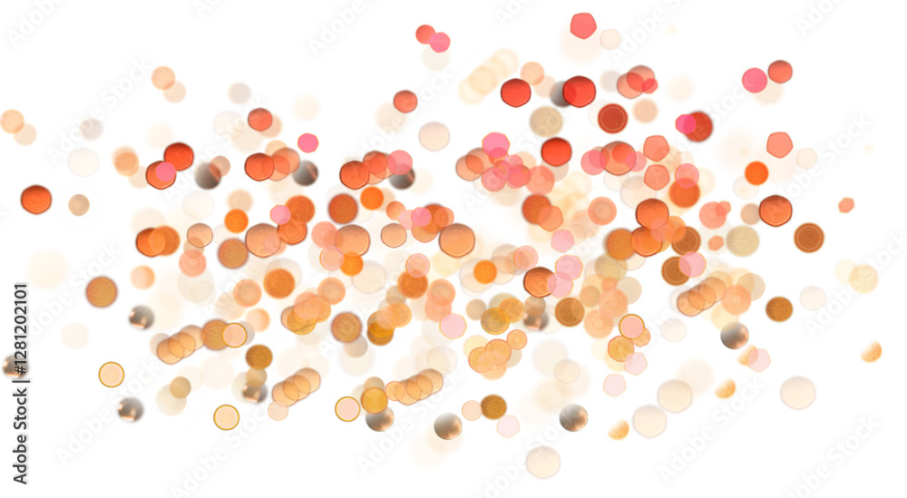 Poster blurred bokeh colors light glowing on transparent background
