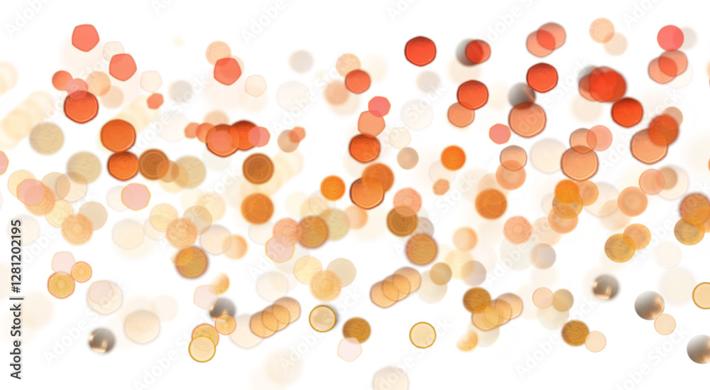 Wall mural blurred bokeh colors light glowing on transparent background
