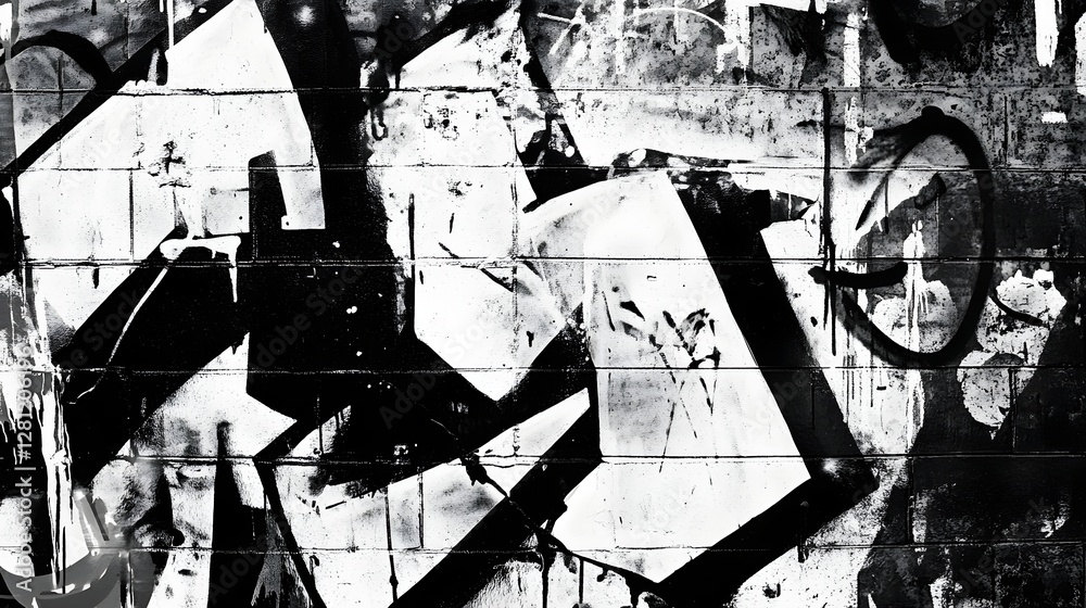 Poster Captivating Geometric Abstract Composition with Striking Shapes and Patterns