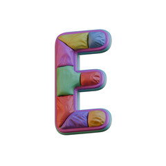 Colorful Fabric 3D Alphabet PNG Letters
