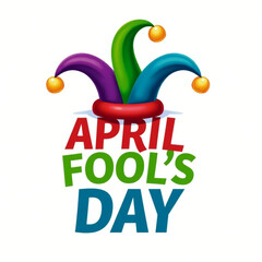 Naklejka premium Vibrant April Fools' Day Typography with Classic Jester Hat 