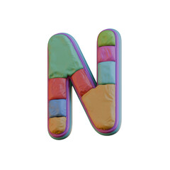 Colorful Fabric 3D Alphabet PNG Letters