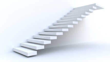Abstract White Staircase: Ascending to Success
