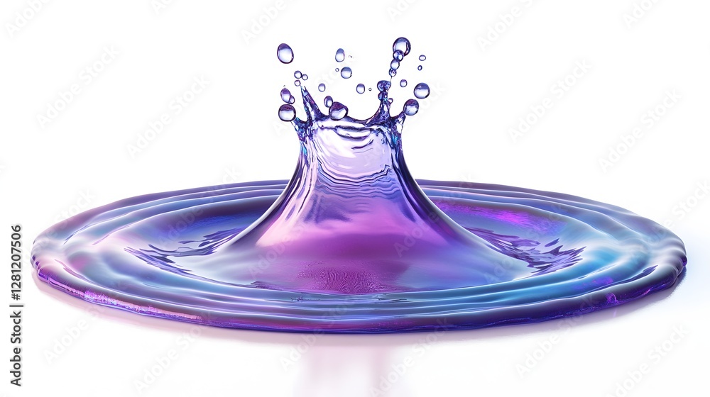 Poster Captivating image of a dynamic water splash in a mesmerizing blend of lavender turquoise and pink hues creating a visually stunning and display of motion fluidity and transparency