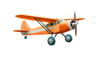 Vintage Orange Airplane Flight Travel Journey Retro Aircraft