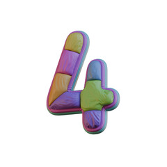 Colorful Fabric 3D Alphabet PNG Letters