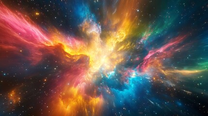 Fototapeta premium Cosmic Nebula Exploding Starburst Celestial Wonder