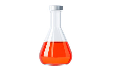 Laboratory flask with red liquid for experiments.