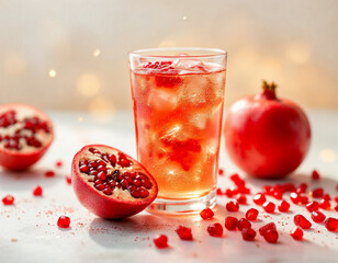 pomegranate juice and fruits