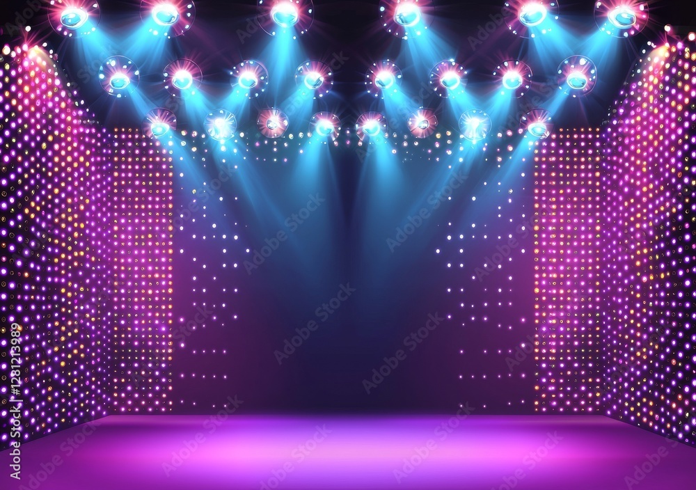 Poster an abstract background that includes rays of light and a bokeh effect is present