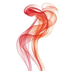 Red Smoke on White Background